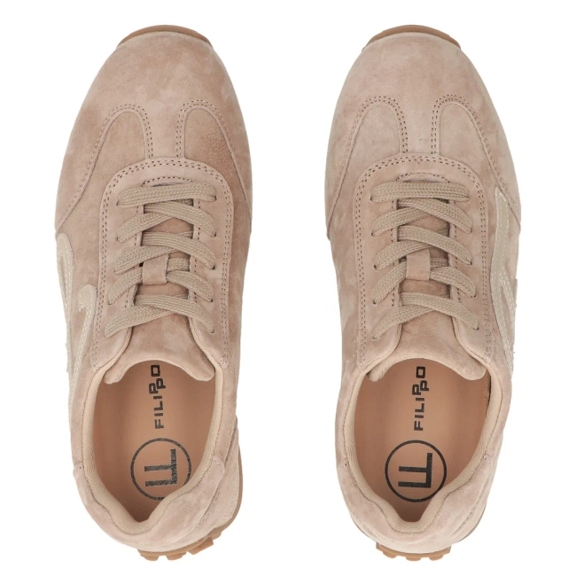 Skórzane sneakersy Filippo DP7961/26 BE beżowe