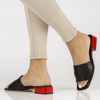 Leather slippers Filippo DK3721/22 BK black