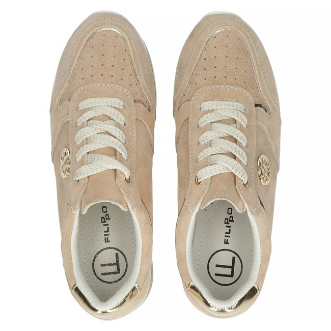 Skórzane Sneakersy Filippo DP3682/22 BE beżowe