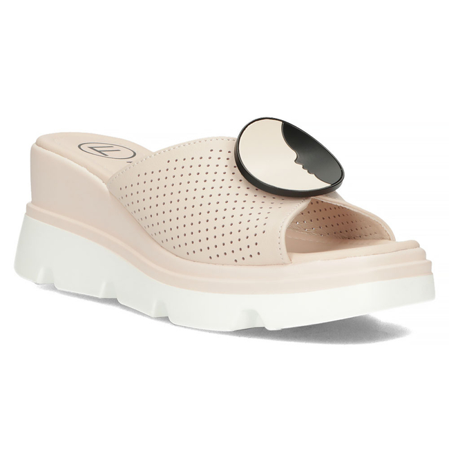 Skórzane klapki Filippo DK4608/23 PI różowe