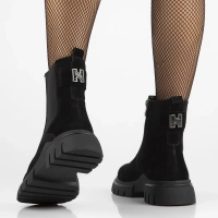 Leather ankle boots DBT6384/24 BK black