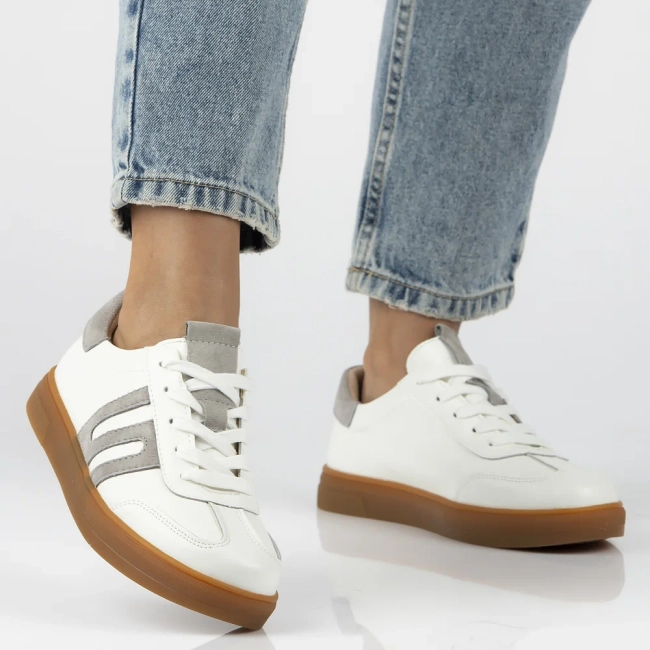 Leather sneakers Filippo DP6742/25 WH white