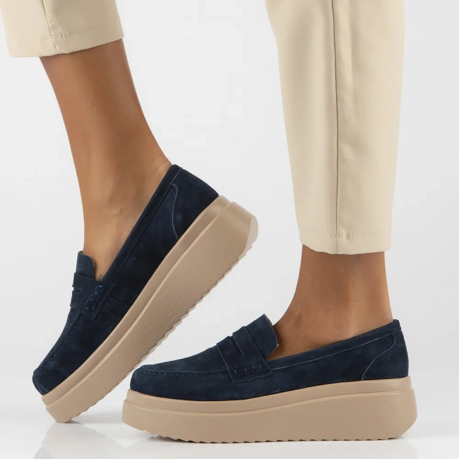 Leather shoes Filippo DP6106/24 NV navy blue