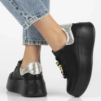 Leather sneakers Filippo DP6793/25 BK black