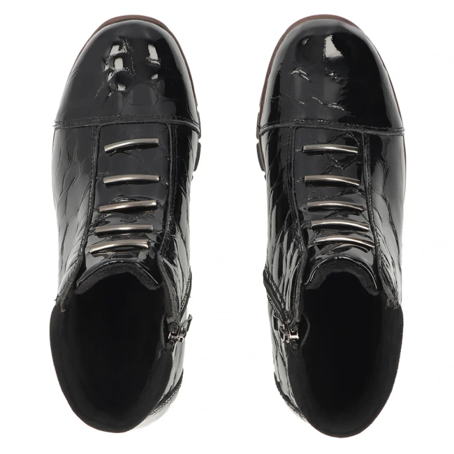 Leather wedge ankle boots Filippo DBT3179/26 BK CR black