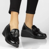 Leather wedge shoes Filippo DP8101/26 BK black