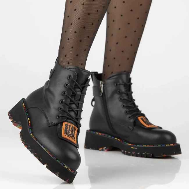 Skórzane botki Artiker 55C0516 czarne