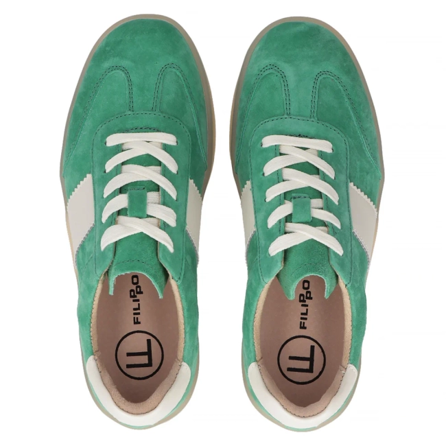 Skórzane sneakersy Filippo DP6770/25 GE zielone