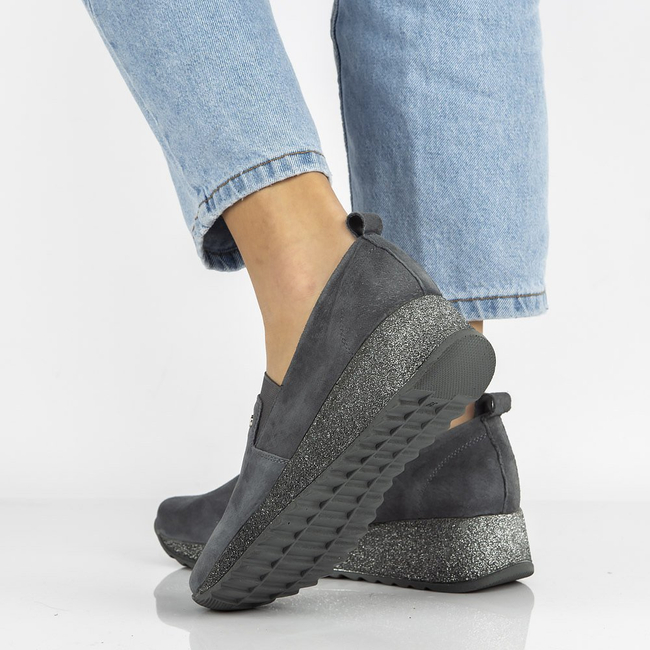 Leather Sneakers Filippo DP1500/21 GR gray