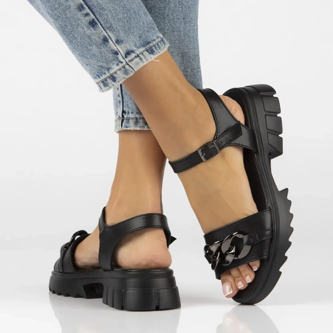 Leather sandals Filippo DS4614/24 BK black