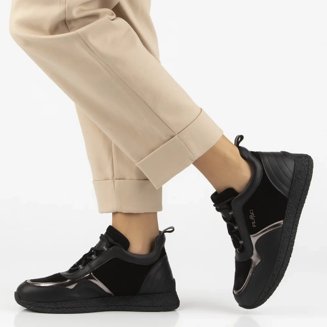 Skórzane sneakersy Filippo DP7406/25 BK czarne