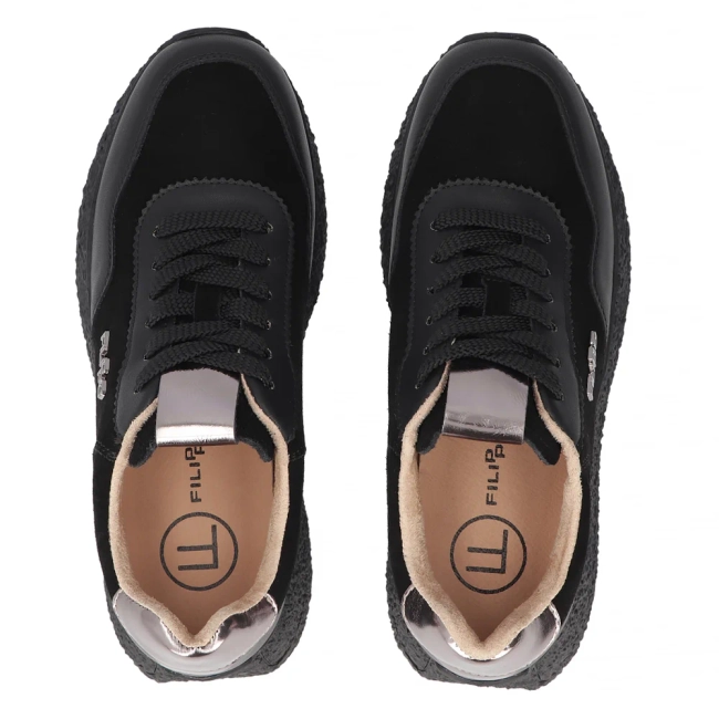 Leather sneakers Filippo DP7405/25 BK black