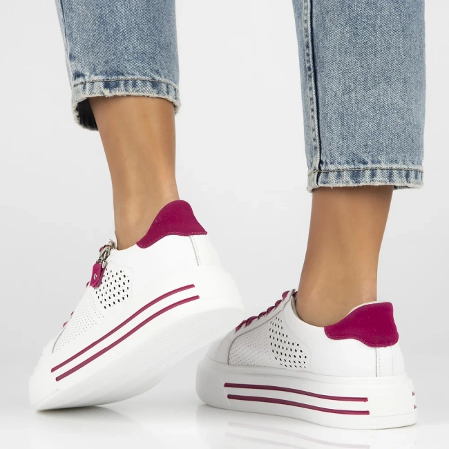 Skórzane sneakersy Filippo DP6704/25 WH FH białe