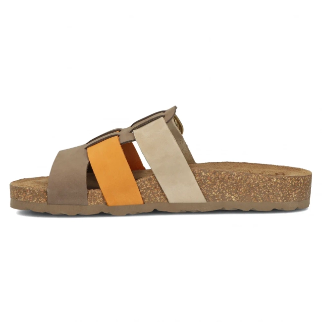 Skórzane klapki Yokono JERBA-137 NOB MULTI MANGO brązowe