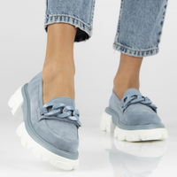 Leather shoes Filippo DP3718/23 BL blue