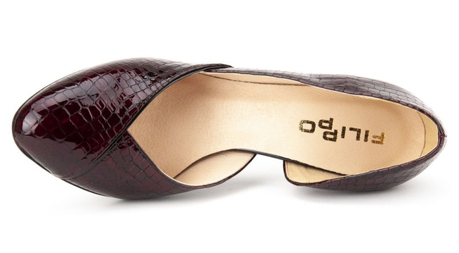 Czółenka Filippo F280 Bordo Krokodyl