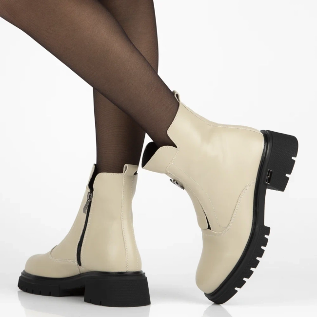 Leather ankle boots Filippo DBT7148/25 BE beige