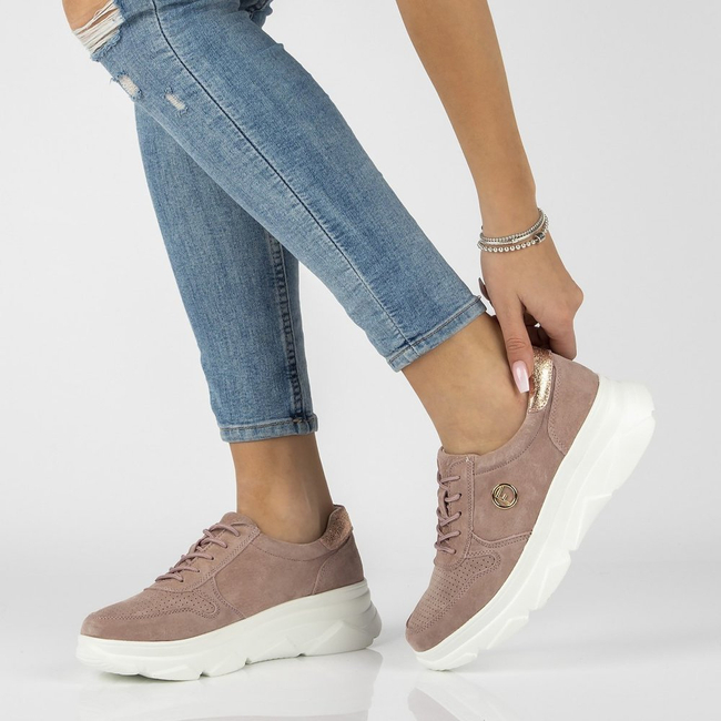 Leather Sneakers Filippo DP2138/21 BE pink