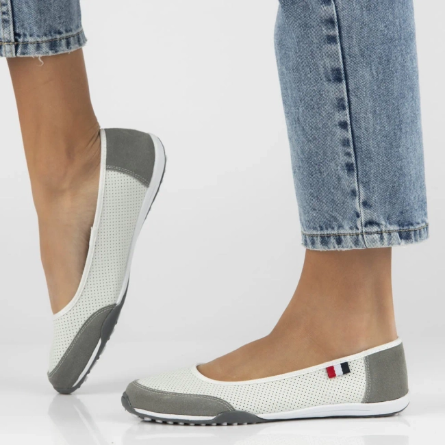 Leather ballerinas Filippo DP142/25 WH GR white-gray
