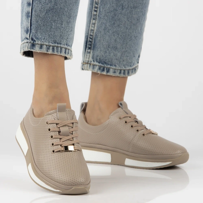 Leather sneakers Filippo DP6740/25 BE beige