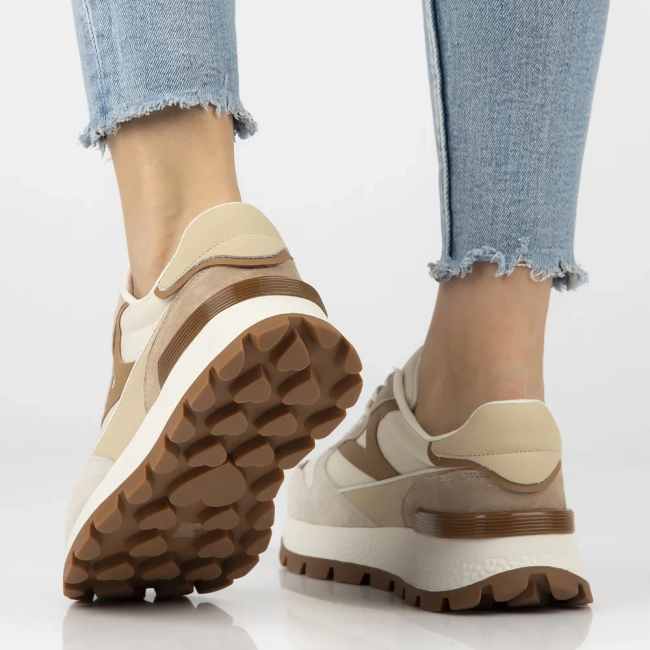 Skórzane sneakersy Filippo DP7070/25 BR biało brązowe