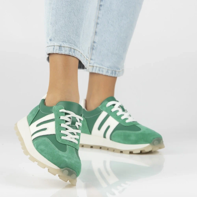 Skórzane sneakersy Filippo DP7690/26 GE zielone