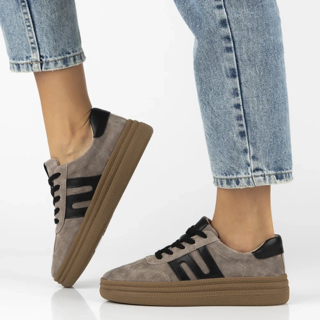 Skórzane sneakersy Filippo DP7114/25 TP taupe