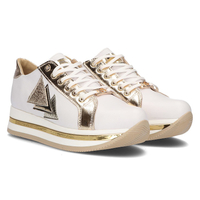 Leather sneakers Filippo 096 white and gold