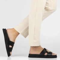 Leather flip-flops Filippo DK7050/25 BK black