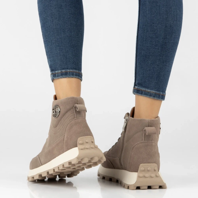 Leather platform ankle boots Filippo DBT7160/26 TP taupe