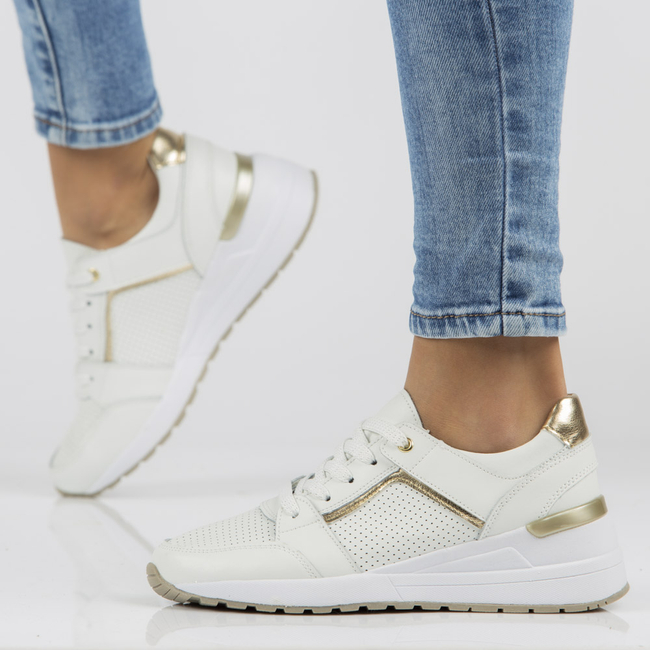 Skórzane sneakersy Filippo DP2003/21 WH białe