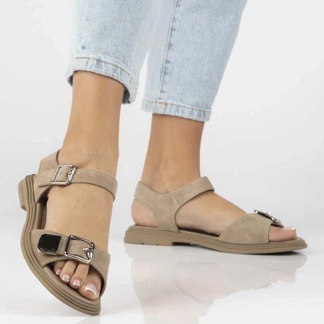 Skórzane sandały Filippo DS7748/26 TP taupe