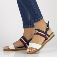 Leather sandals Filippo DS3603/22 WH NV white and navy