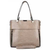Szara torebka shopper croc effect