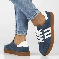 Skórzane sneakersy Filippo DP6742/25 BL niebieskie