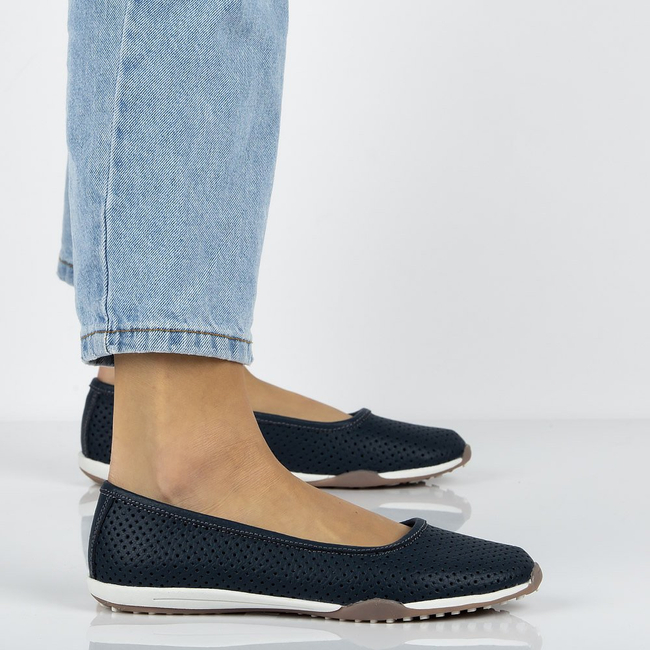 Skórzane półbuty Filippo DP089/21 NV granatowe