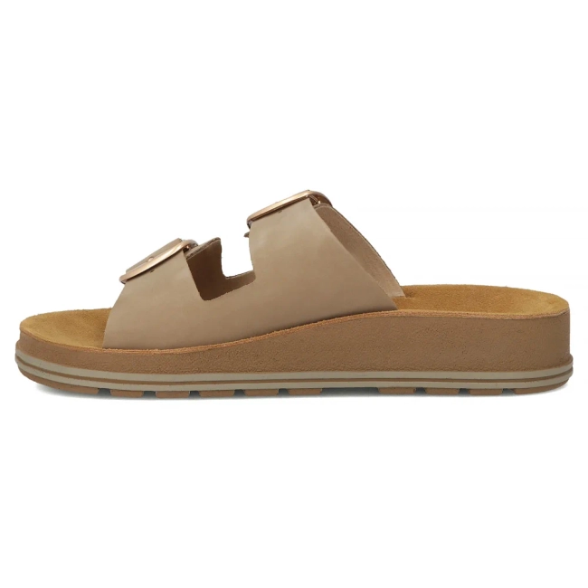 Leather flip-flops Maciejka P7537-04/00-5 beige