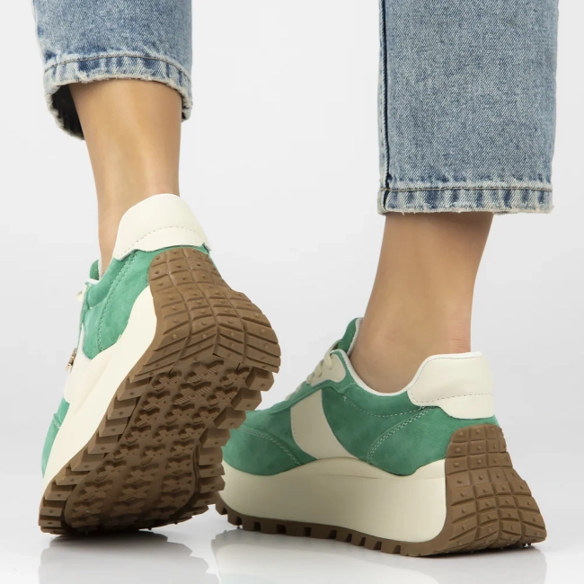 Skórzane sneakersy Filippo DP6785/25 GE zielone