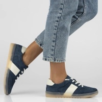 Skórzane sneakersy Filippo DP6770/25 BL niebieskie