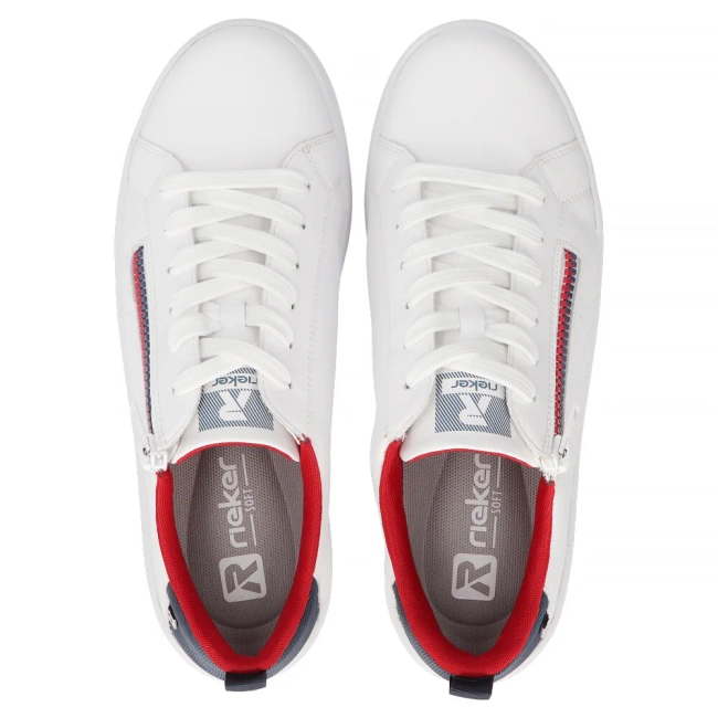 Skórzane sneakersy Rieker 41906-80 białe
