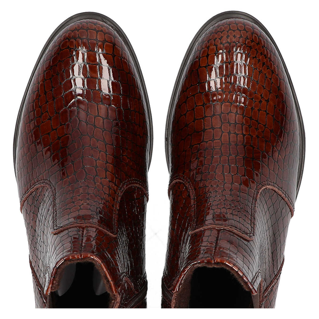 Leather ankle boots Filippo 437s brown kroko