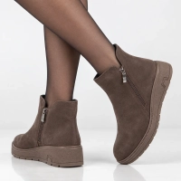 Leather wedge ankle boots Filippo DBT8058/26 D BR brown