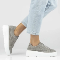 Skórzane sneakersy Filippo DP7675/26 GR szare