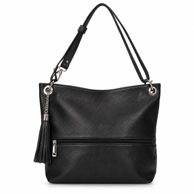Black leather handbag Toscanio 1109