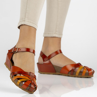 Leather sandals Yokono MONACO-184 red