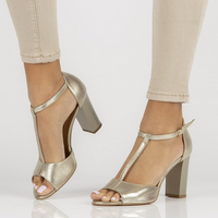 Leather pumps Filippo 2081 gold