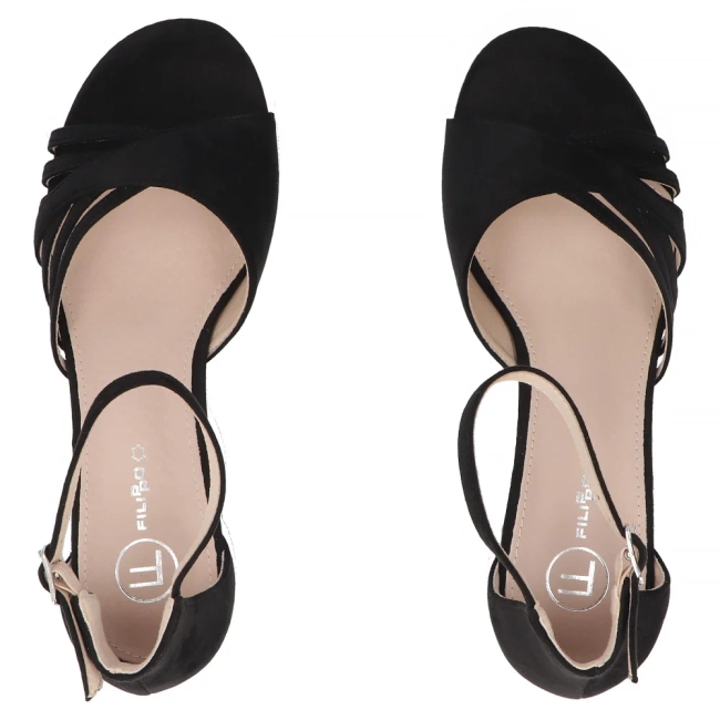 Sandały na obcasie Filippo DS7895/26 BK czarne