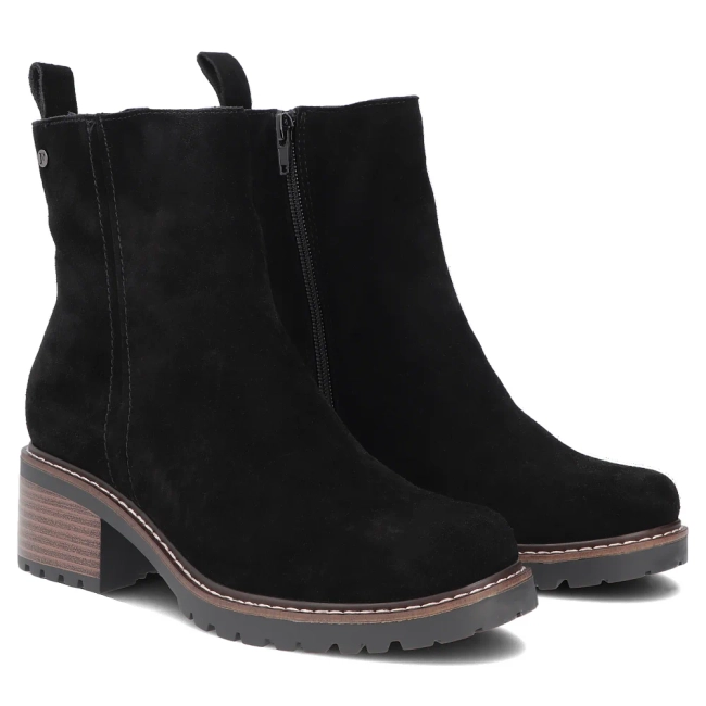 Leather heeled ankle boots Filippo DBT7930/26 BK black