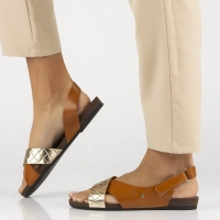 Skórzane sandały Filippo 40141 brązowe