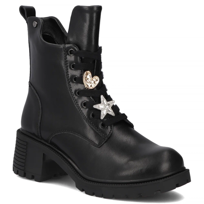 Leather ankle boots Filippo DBT7132/25 BK black